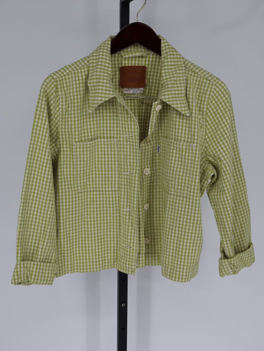 Levi Strauss & Co Cotton gingham check jacket, shrunken chore coat size M